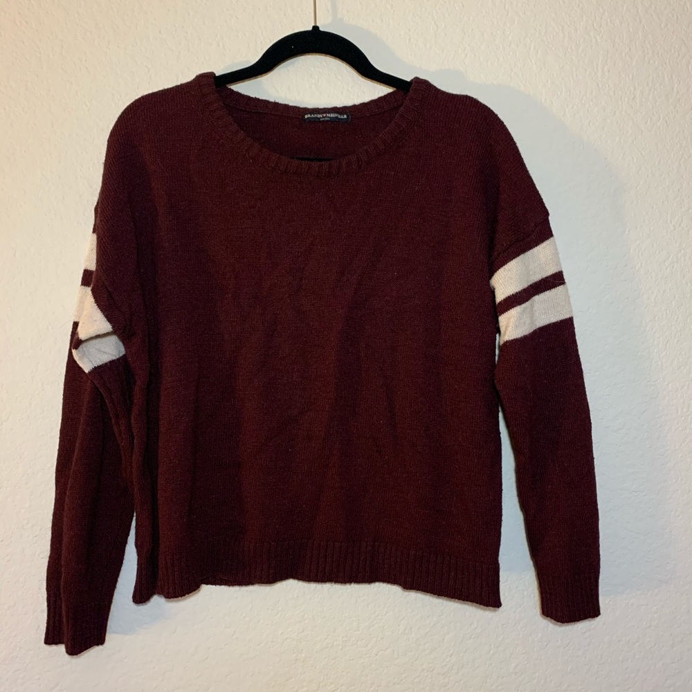 Brandy Melville Maroon Varsity Sweater